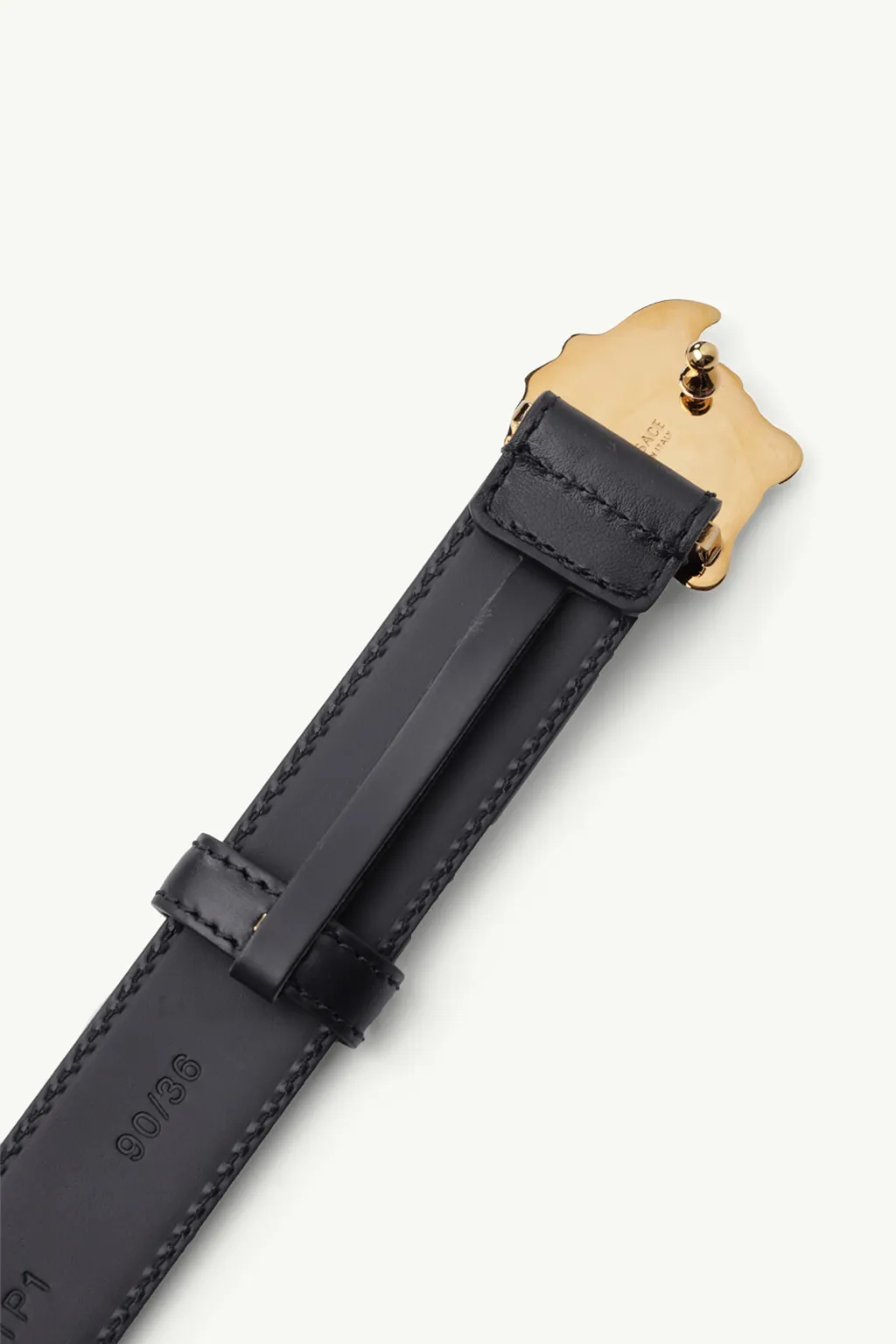 VERSACE Men Flat La Medusa Buckle Belt 30mm in Black Shiny GHW 3