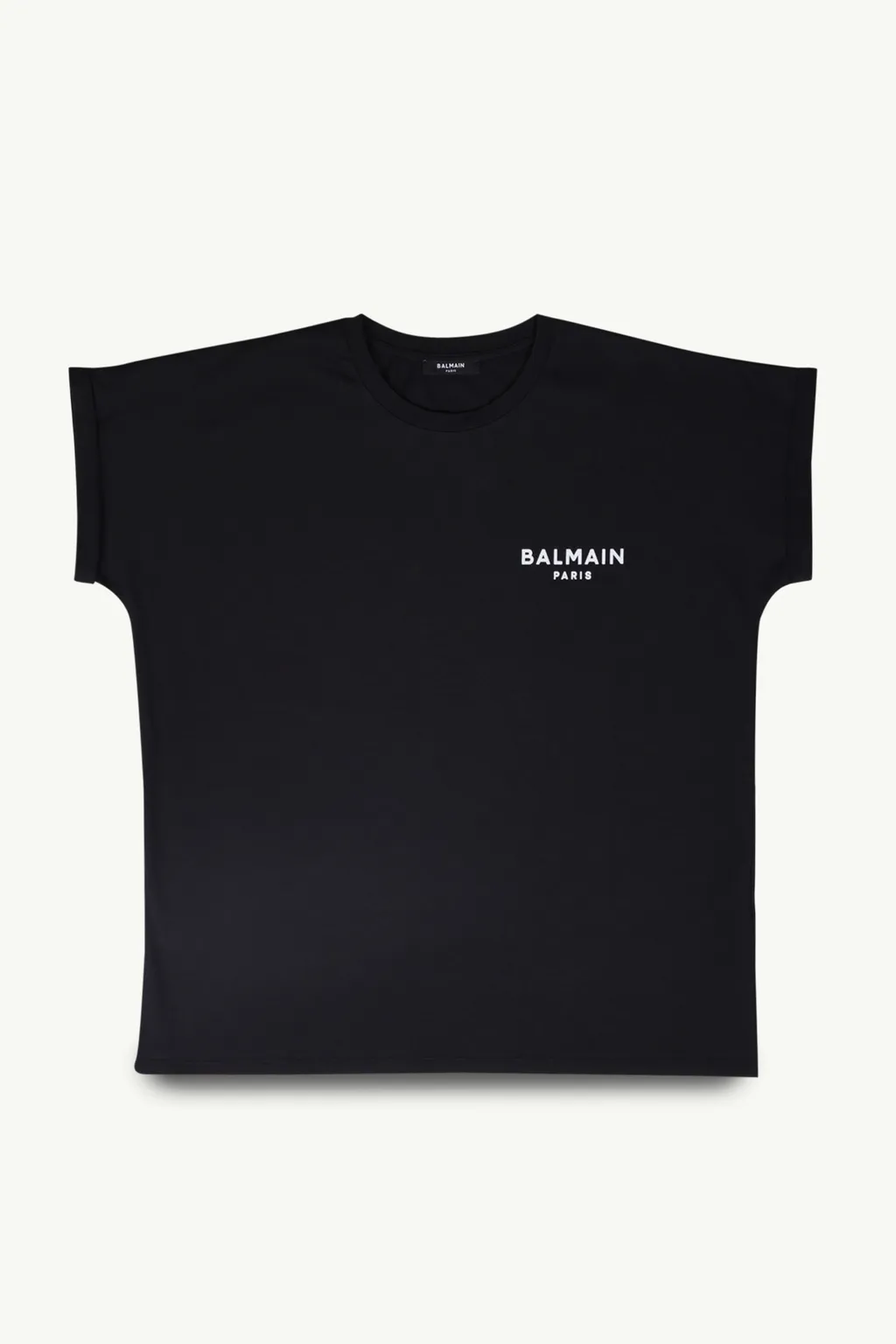 BALMAIN Women Balmain Paris Small Flocked Logo T-Shirt in Black/White 0