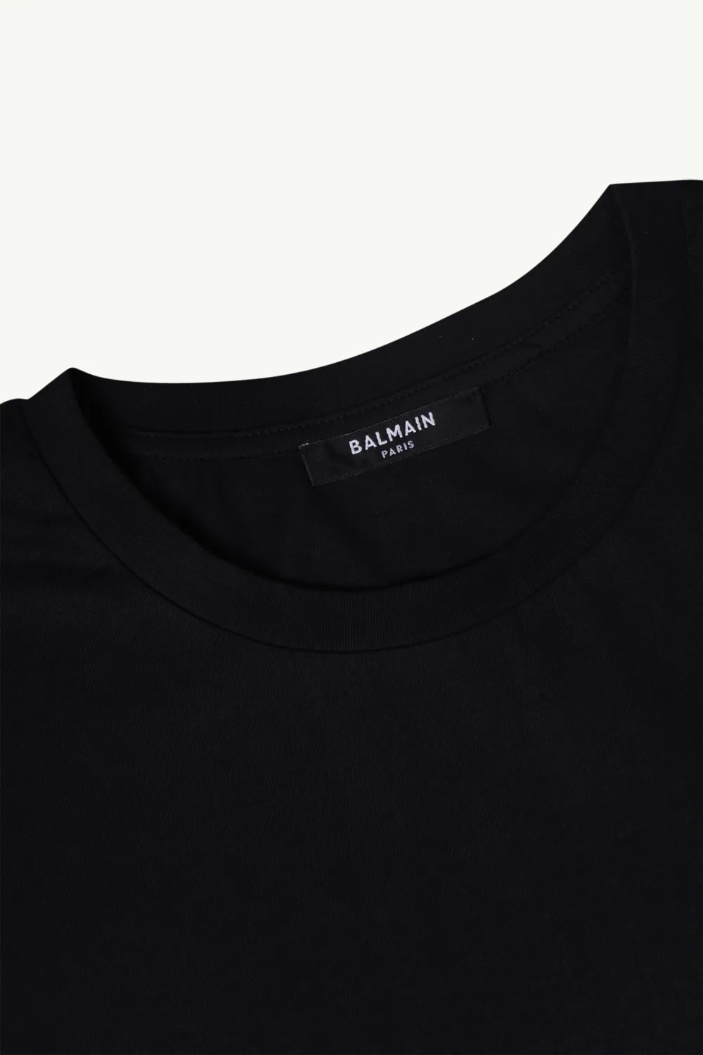 BALMAIN Women Balmain Paris Small Flocked Logo T-Shirt in Black/White 3