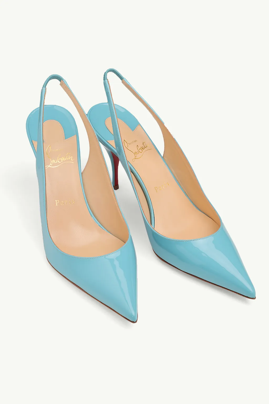 CHRISTIAN LOUBOUTIN Clare Slingback Pumps 80mm in Noumea Patent 1