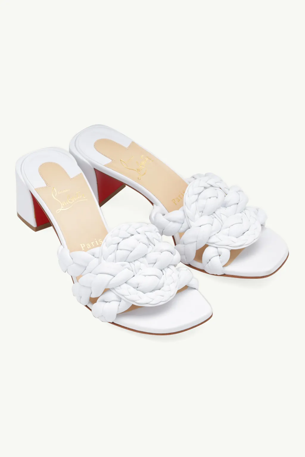 CHRISTIAN LOUBOUTIN Women Marmela Mules 55mm in White Nappa Leather 1