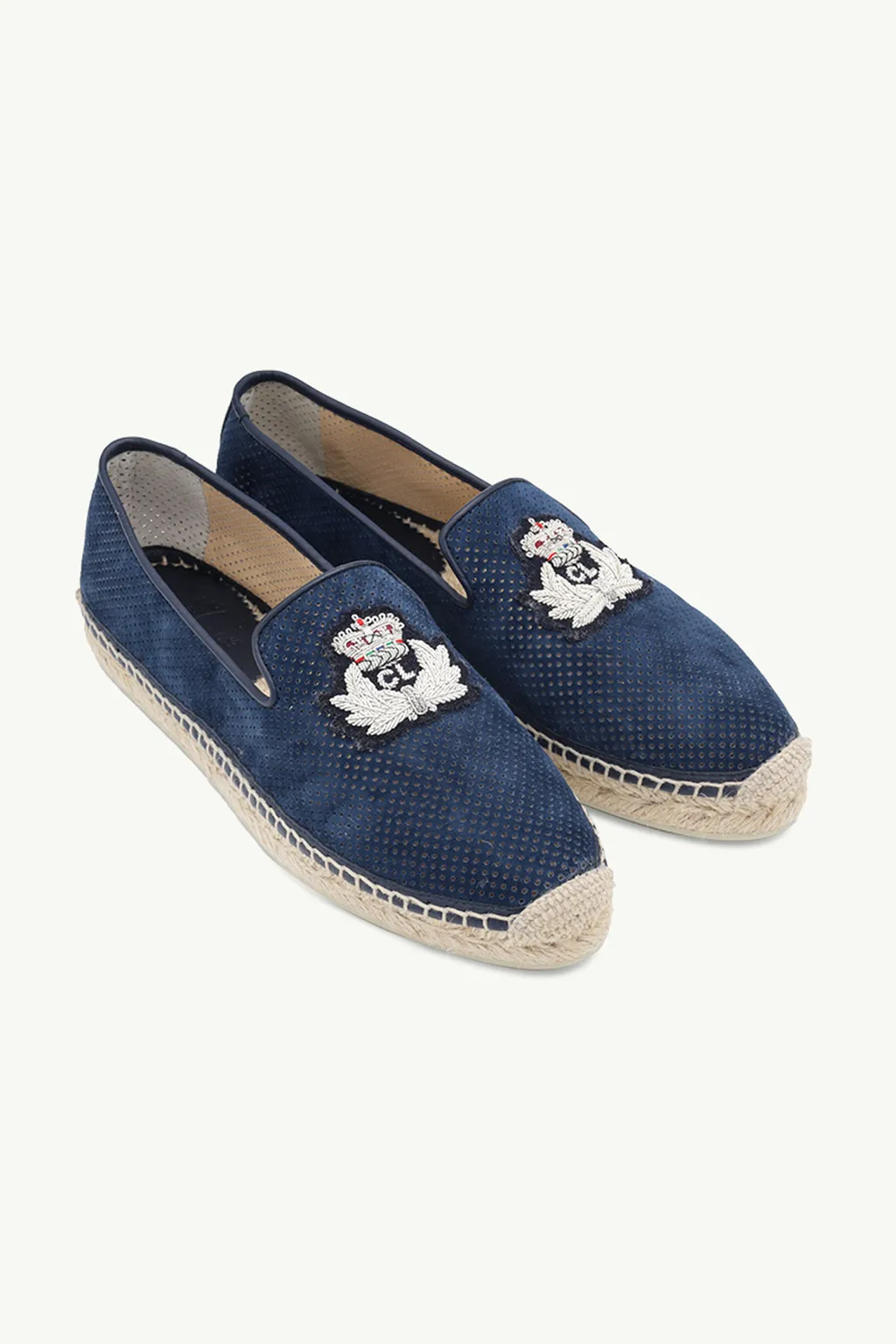 CHRISTIAN LOUBOUTIN Women Nanou Orlato Mesh Espadrilles in Navy 1