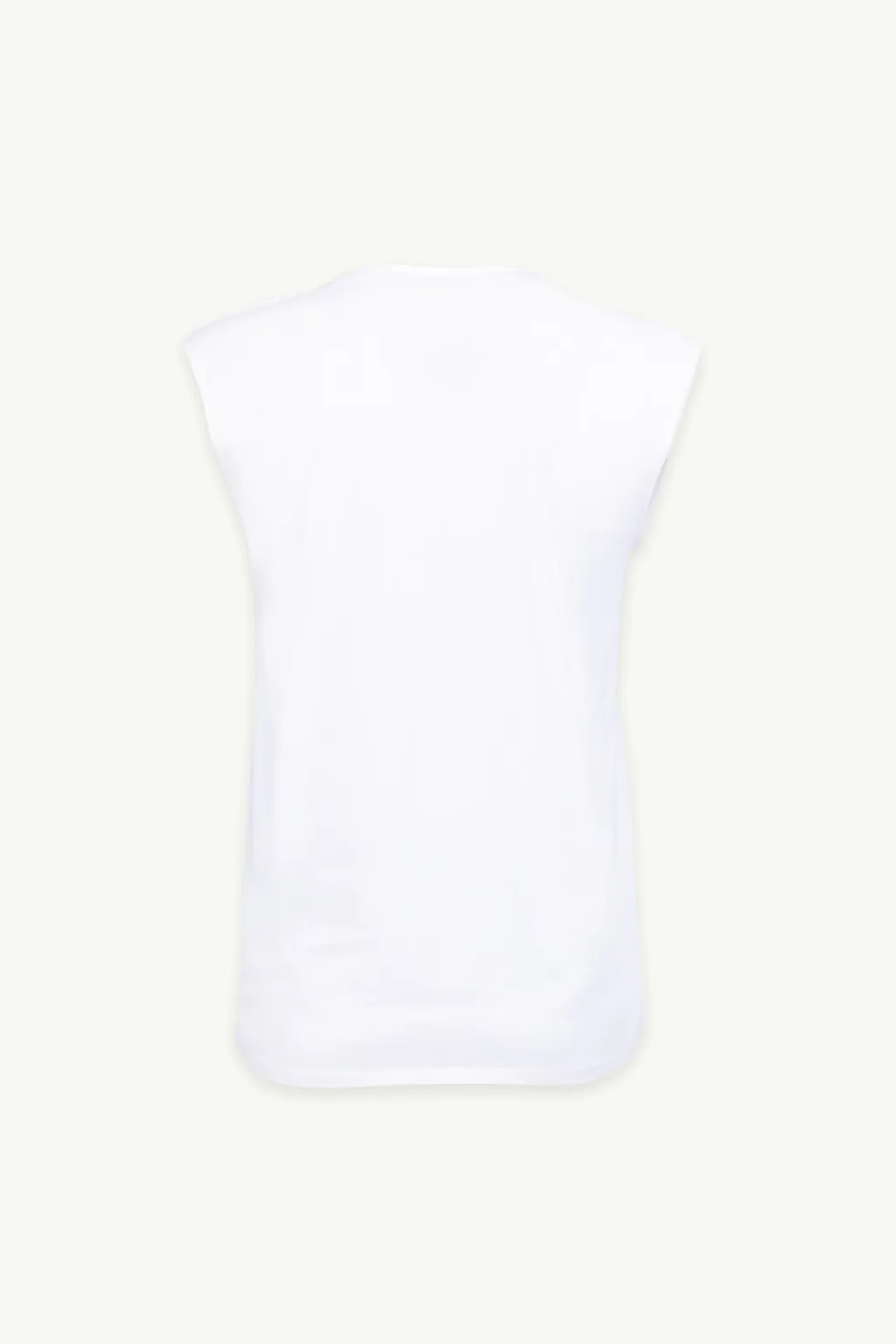 BALMAIN Women 3 Buttons Balmain Metallic Bold Logo Sleeveless T-Shirt in White/Gold 1