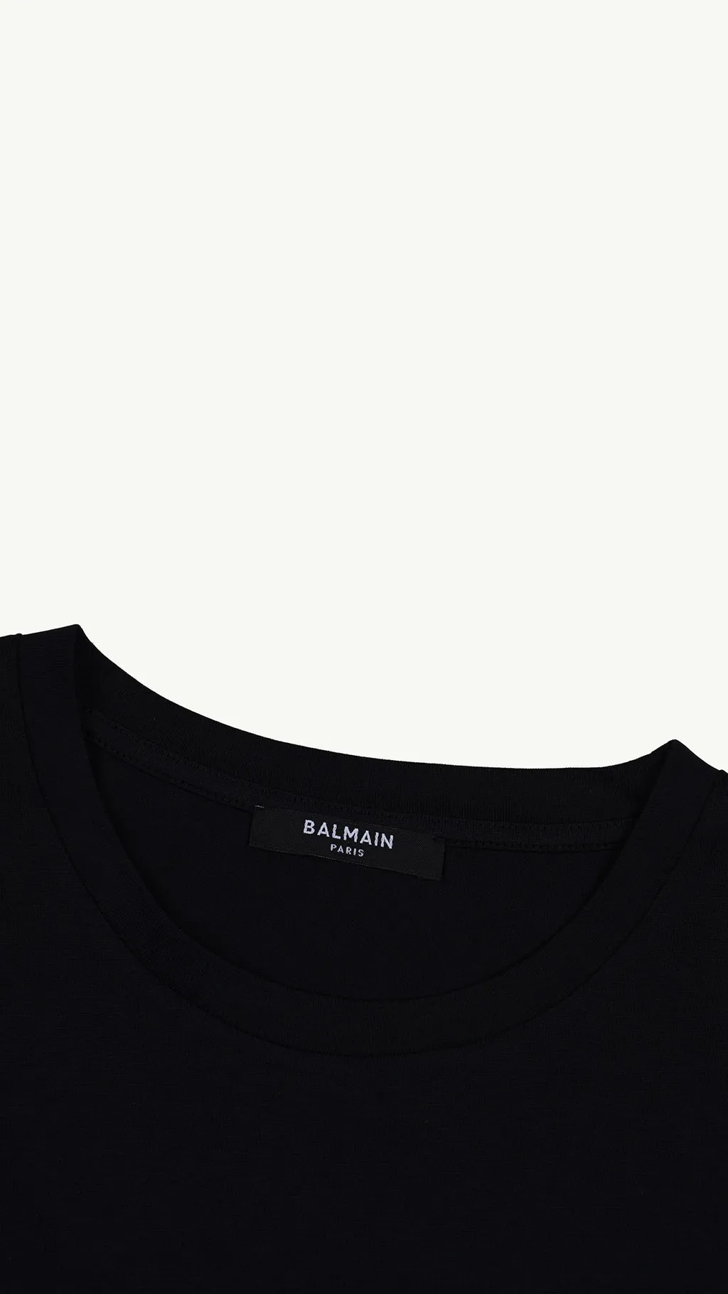 BALMAIN Women Balmain Paris Flocked Suede Logo T-Shirt in Black/White 3