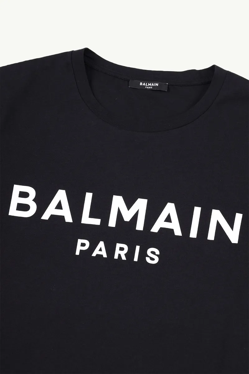 BALMAIN Men Balmain Paris Logo Relaxed Fit T-Shirt in Black/White 2