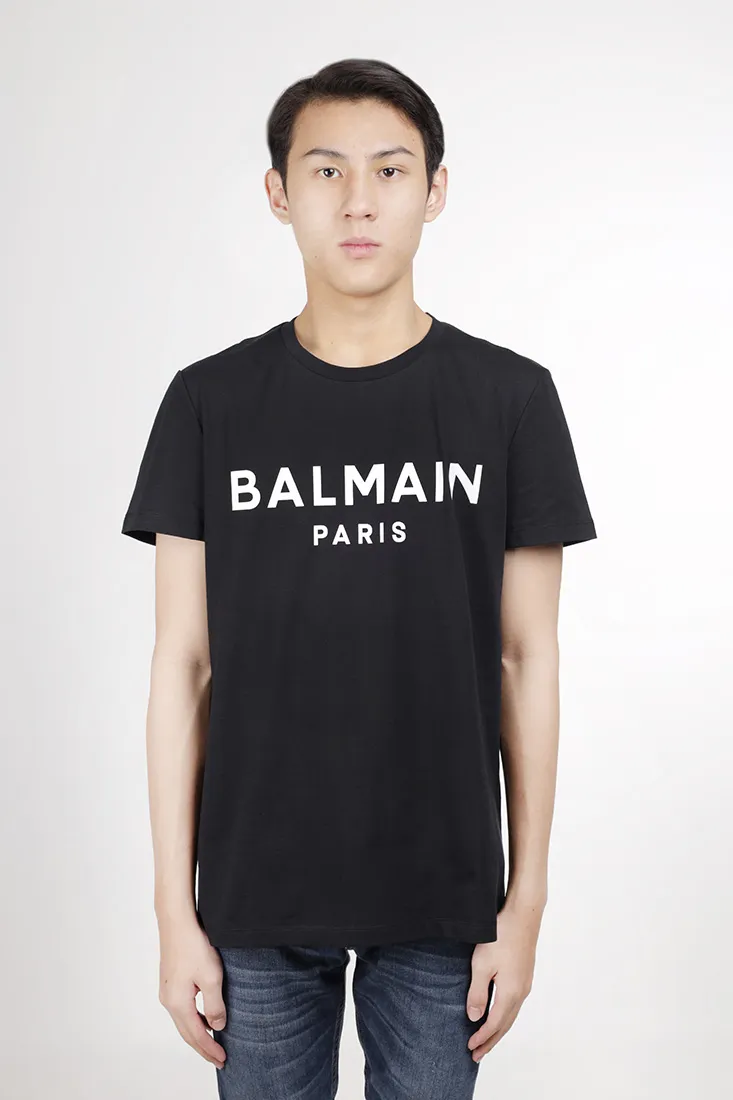 BALMAIN Men Balmain Paris Logo Relaxed Fit T-Shirt in Black/White 4