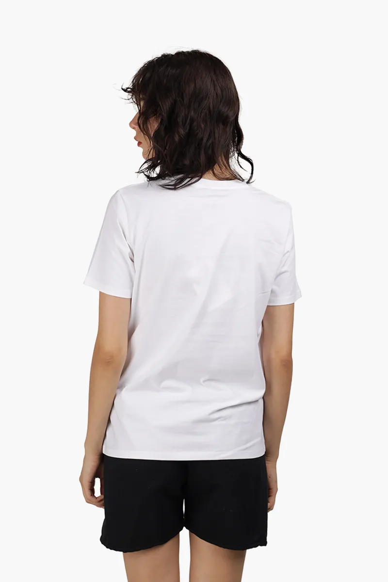 BALMAIN Women Balmain Metallic Bold Logo T-Shirt in White/Silver 1