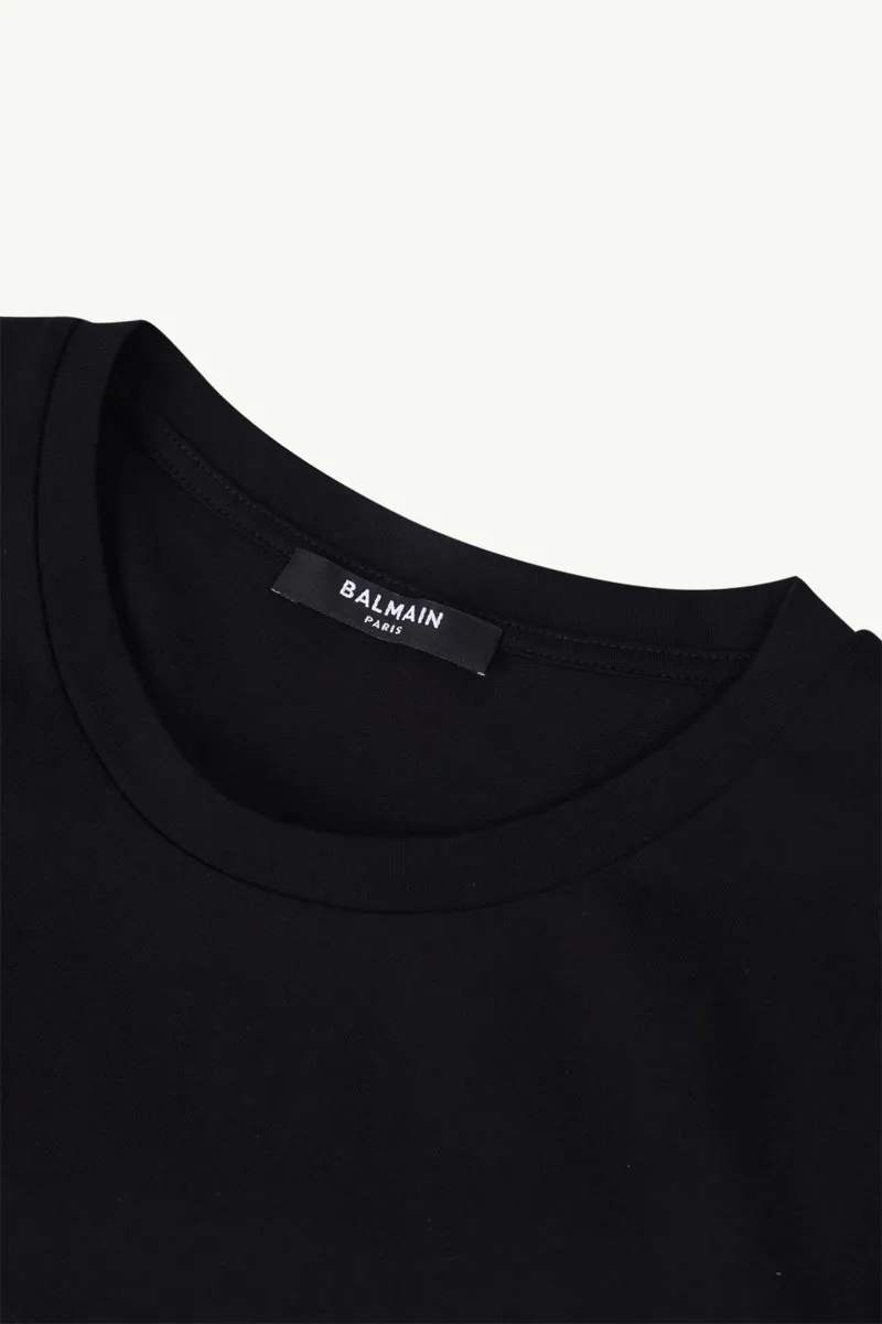BALMAIN Women Balmain Flocked Logo T-Shirt in Black/White 3