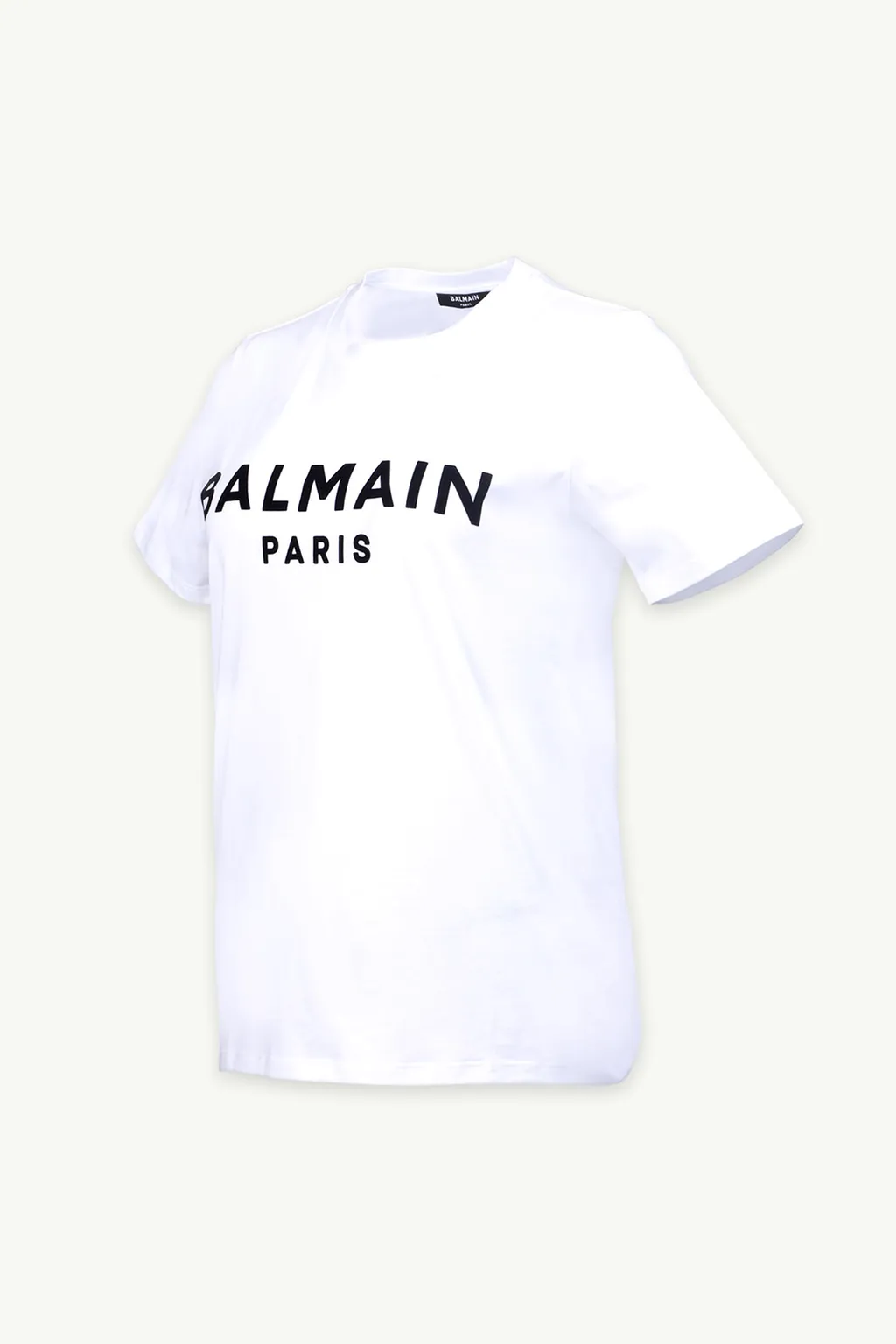 BALMAIN Women Balmain Flocked Logo T-Shirt in White/Black 2