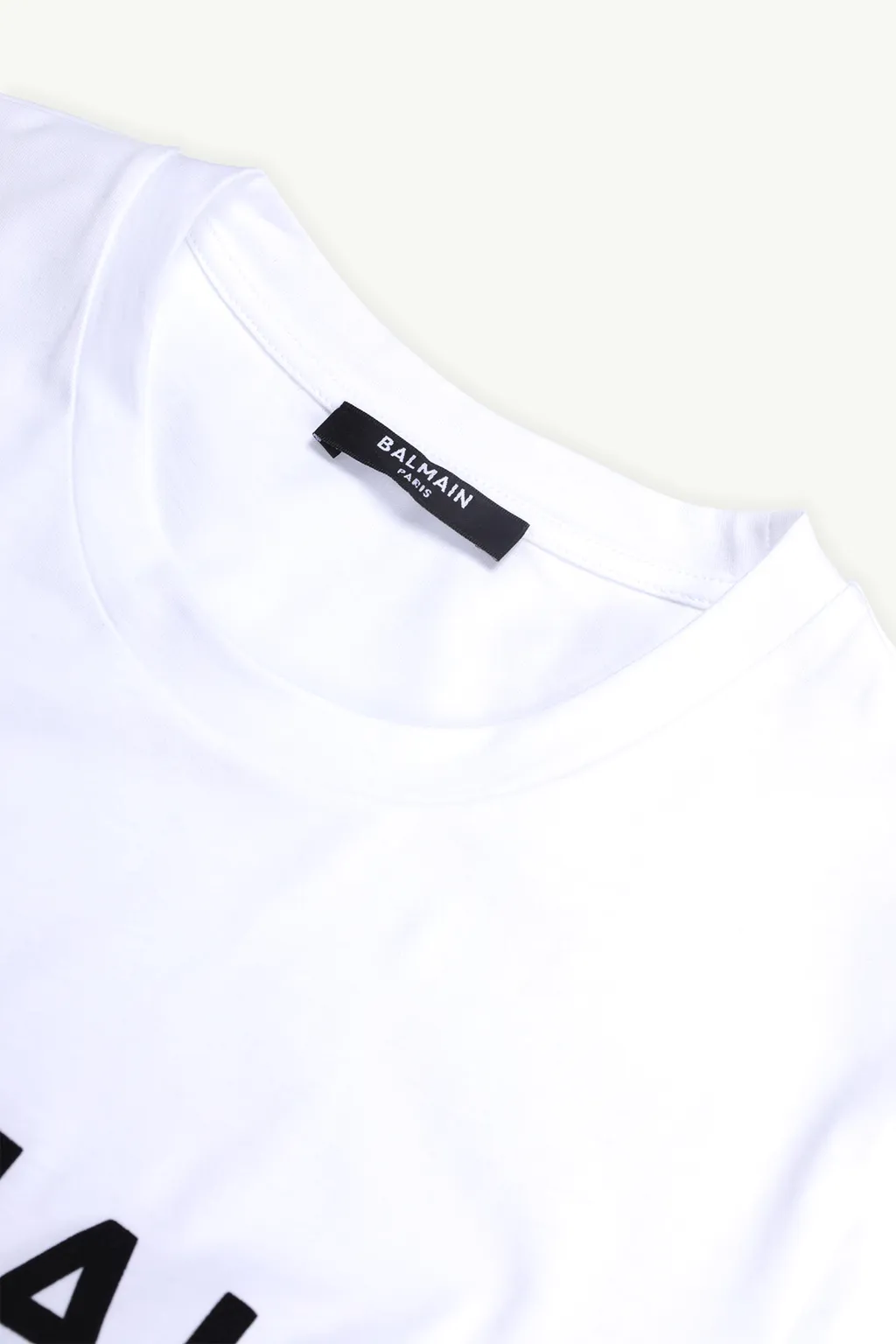 BALMAIN Women Balmain Flocked Logo T-Shirt in White/Black 3
