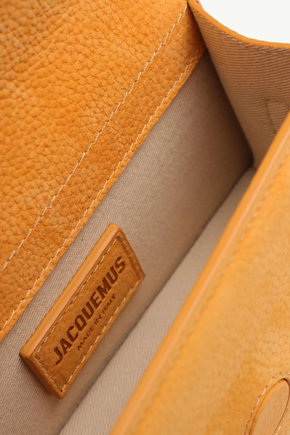 JACQUEMUS Le Bambino in Orange Suede with Adjustable Strap 3