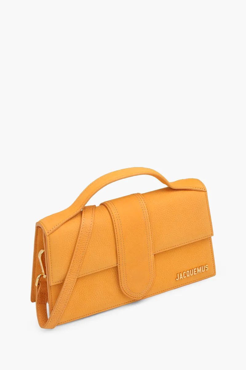 JACQUEMUS Le Bambino Flap Crossbody Bag in Orange Textured Leather 2