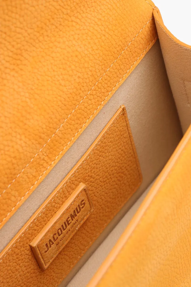 JACQUEMUS Le Bambino Flap Crossbody Bag in Orange Textured Leather 3
