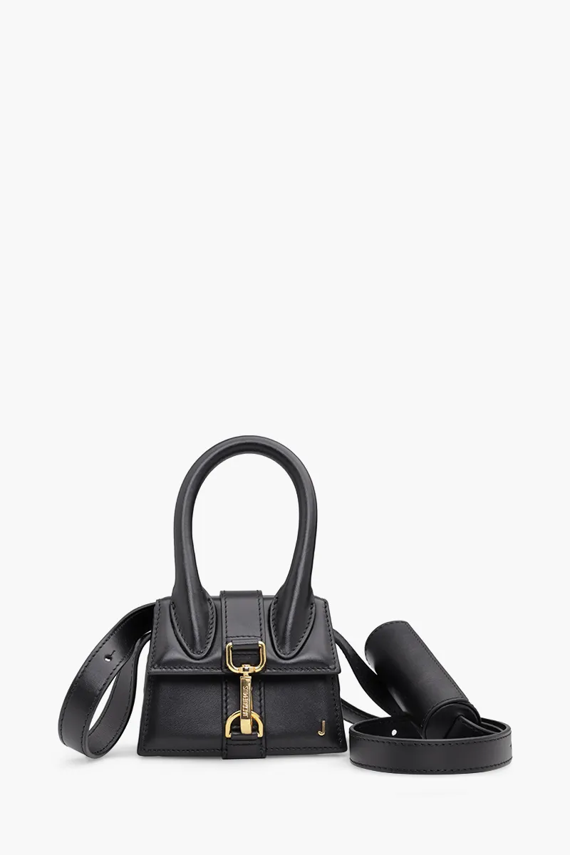 JACQUEMUS Le Chiquito Montagne in Black Leather 0