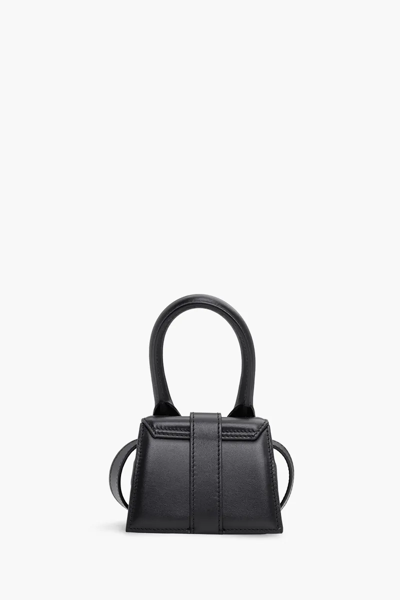 JACQUEMUS Le Chiquito Montagne in Black Leather 1