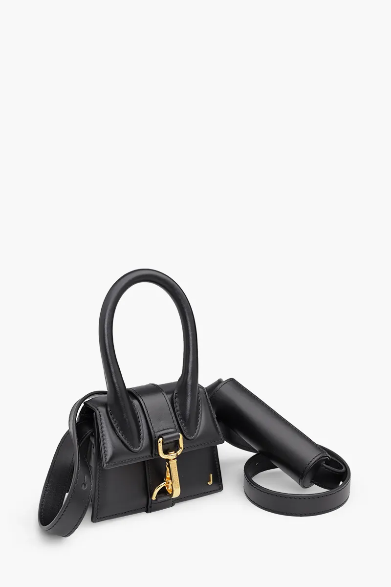 JACQUEMUS Le Chiquito Montagne in Black Leather 2
