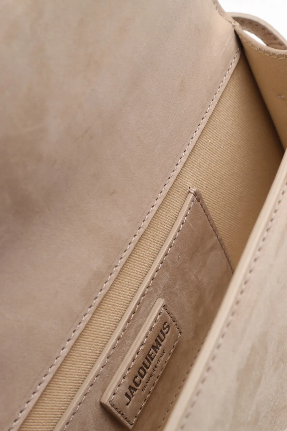 JACQUEMUS Le Bambino Long Bag in Dark Beige Suede 3