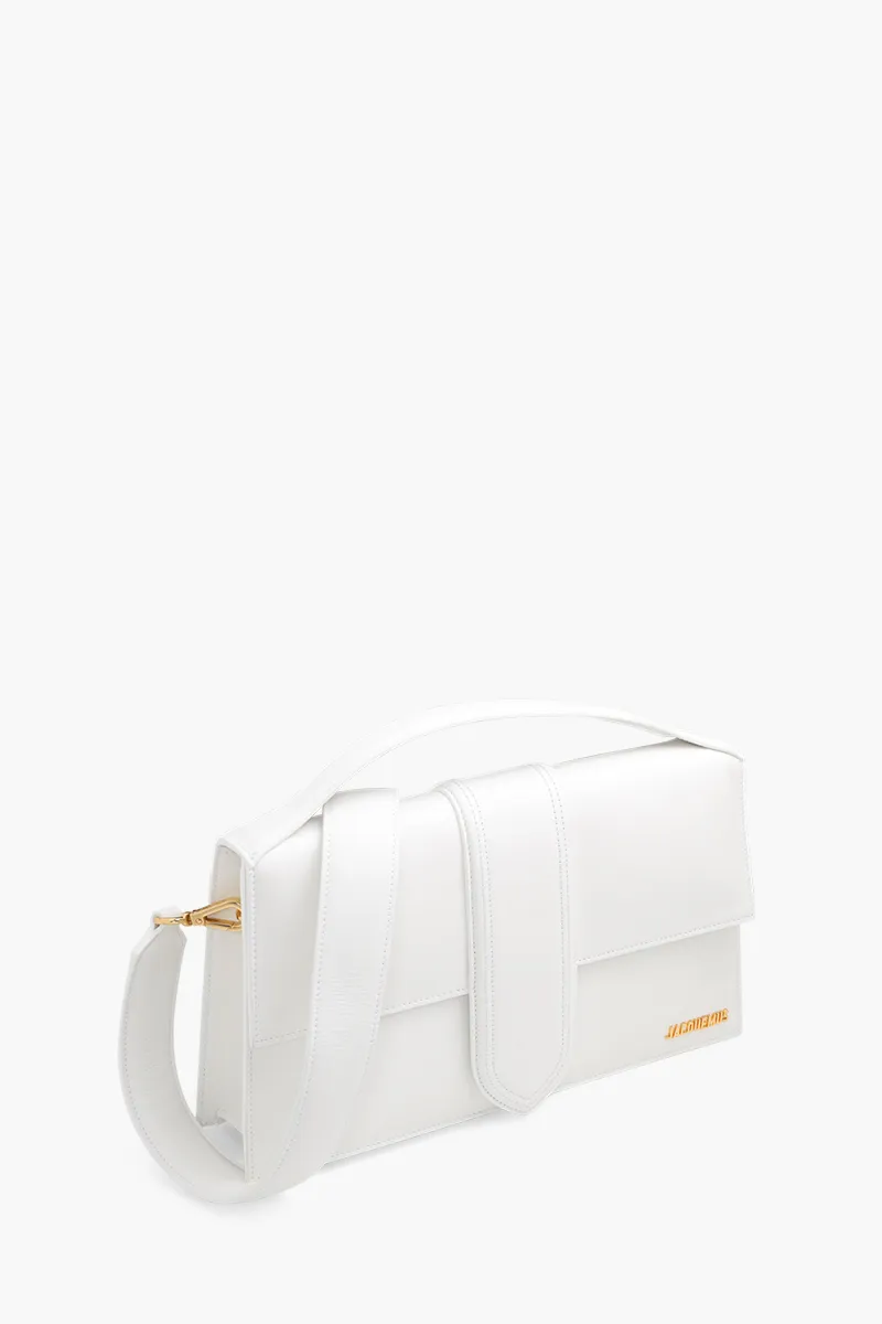 JACQUEMUS Le Bambinou Flap Bag in White Smooth Leather 2