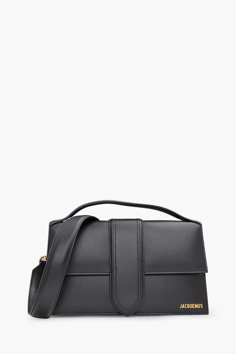 JACQUEMUS Le Bambinou Flap Bag in Black Smooth Leather 0