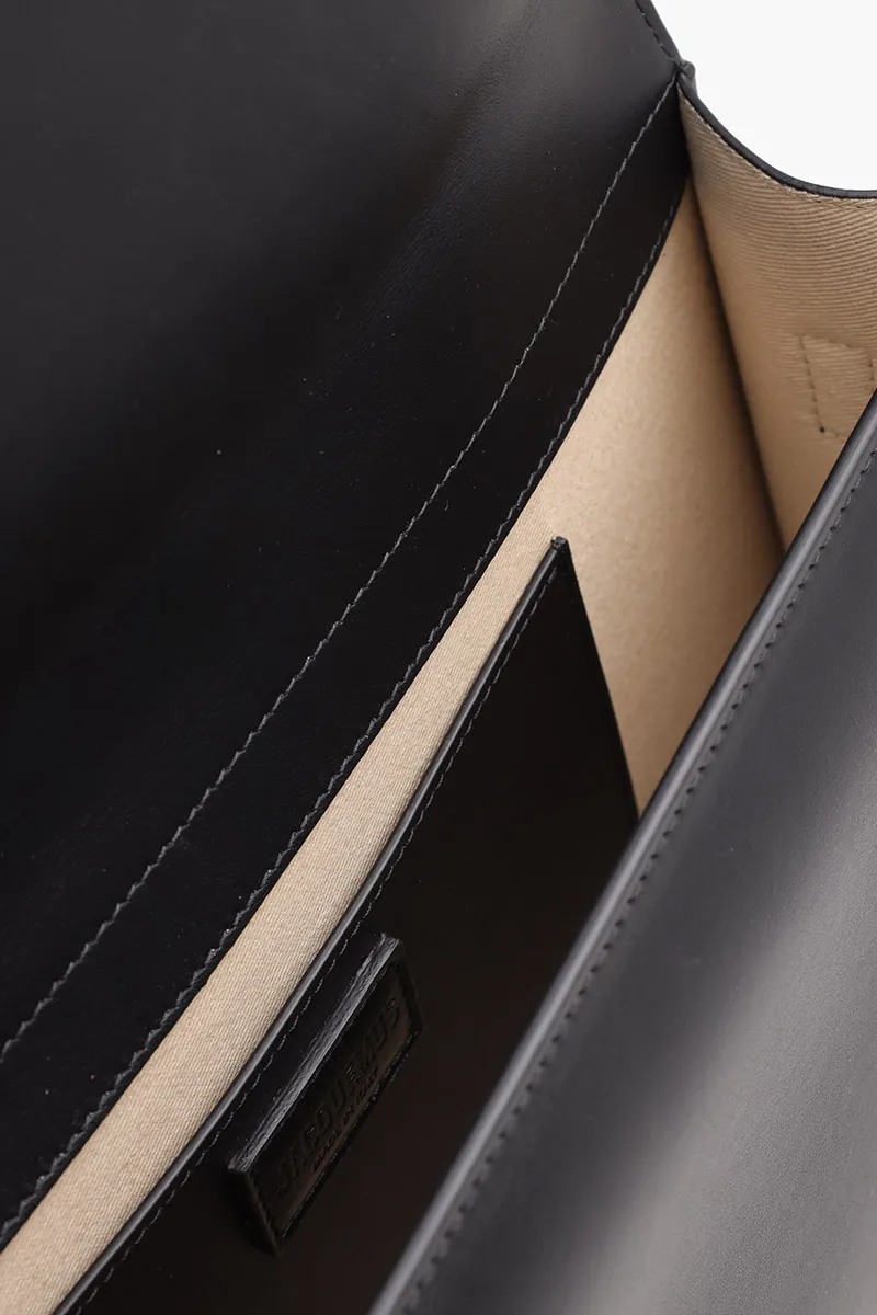 JACQUEMUS Le Bambinou Flap Bag in Black Smooth Leather 3