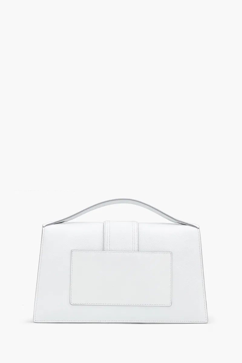 JACQUEMUS Le Bambinou Flap Bag in Light Grey Smooth Leather 1