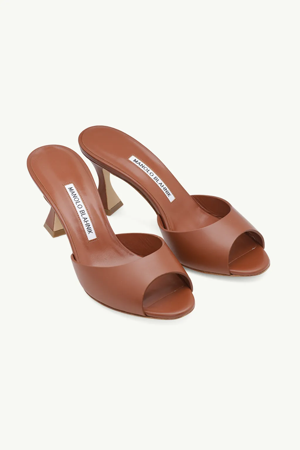 MANOLO BLAHNIK Jadarona Mules 7cm in Brown Calf Leather 1