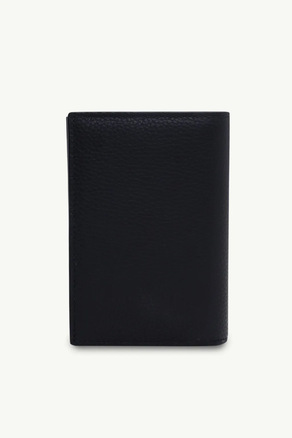 CHRISTIAN DIOR 'CD Icon' Signature Bi-Fold Card Holder in Black Grained Leather with 6 Card Slots 1