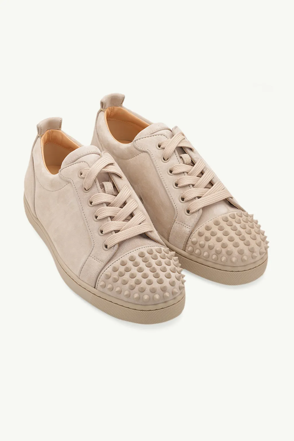 CHRISTIAN LOUBOUTIN Men Louis Junior Spikes Orlato Sneakers in Calce Veau Velours 1