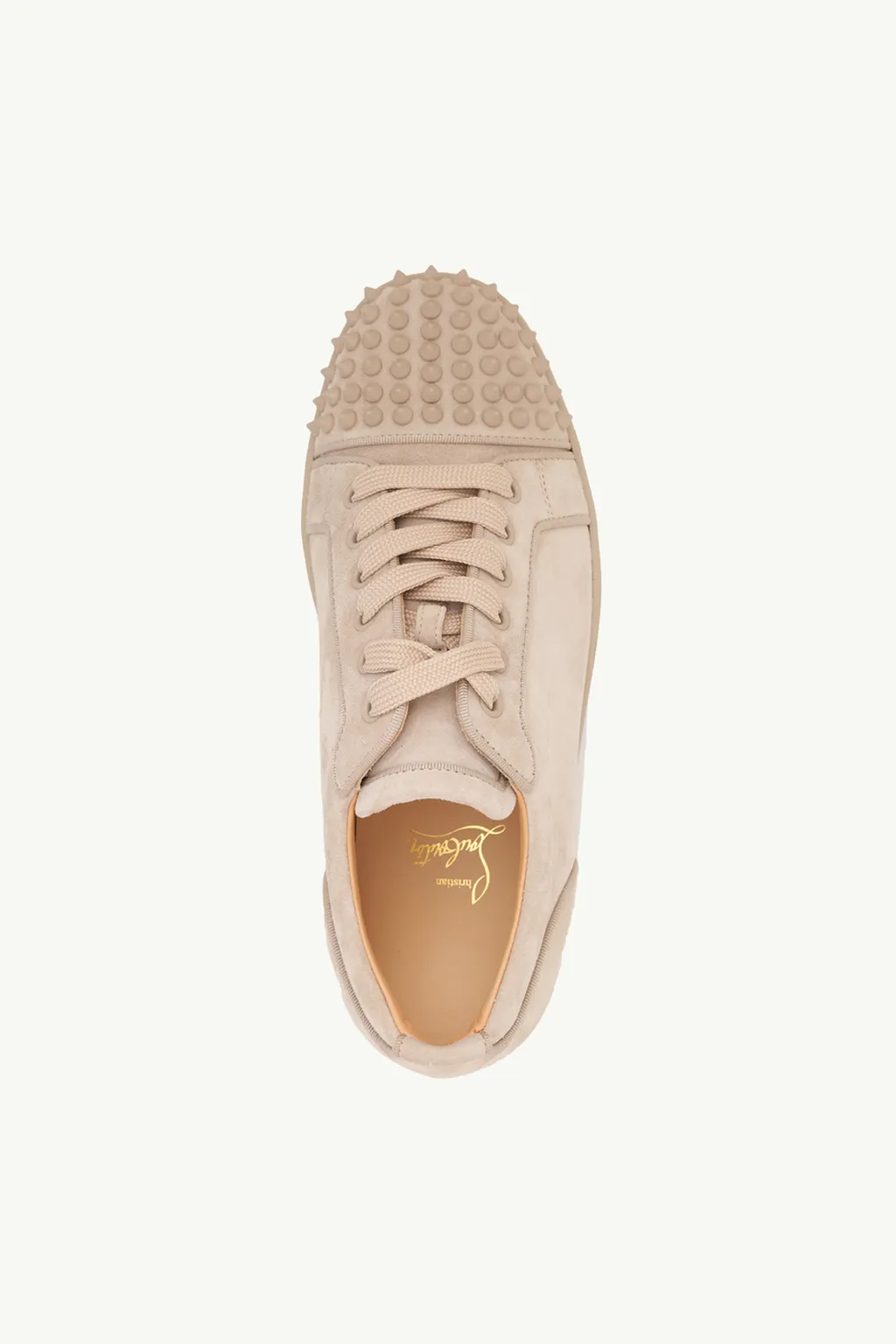 CHRISTIAN LOUBOUTIN Men Louis Junior Spikes Orlato Sneakers in Calce Veau Velours 3