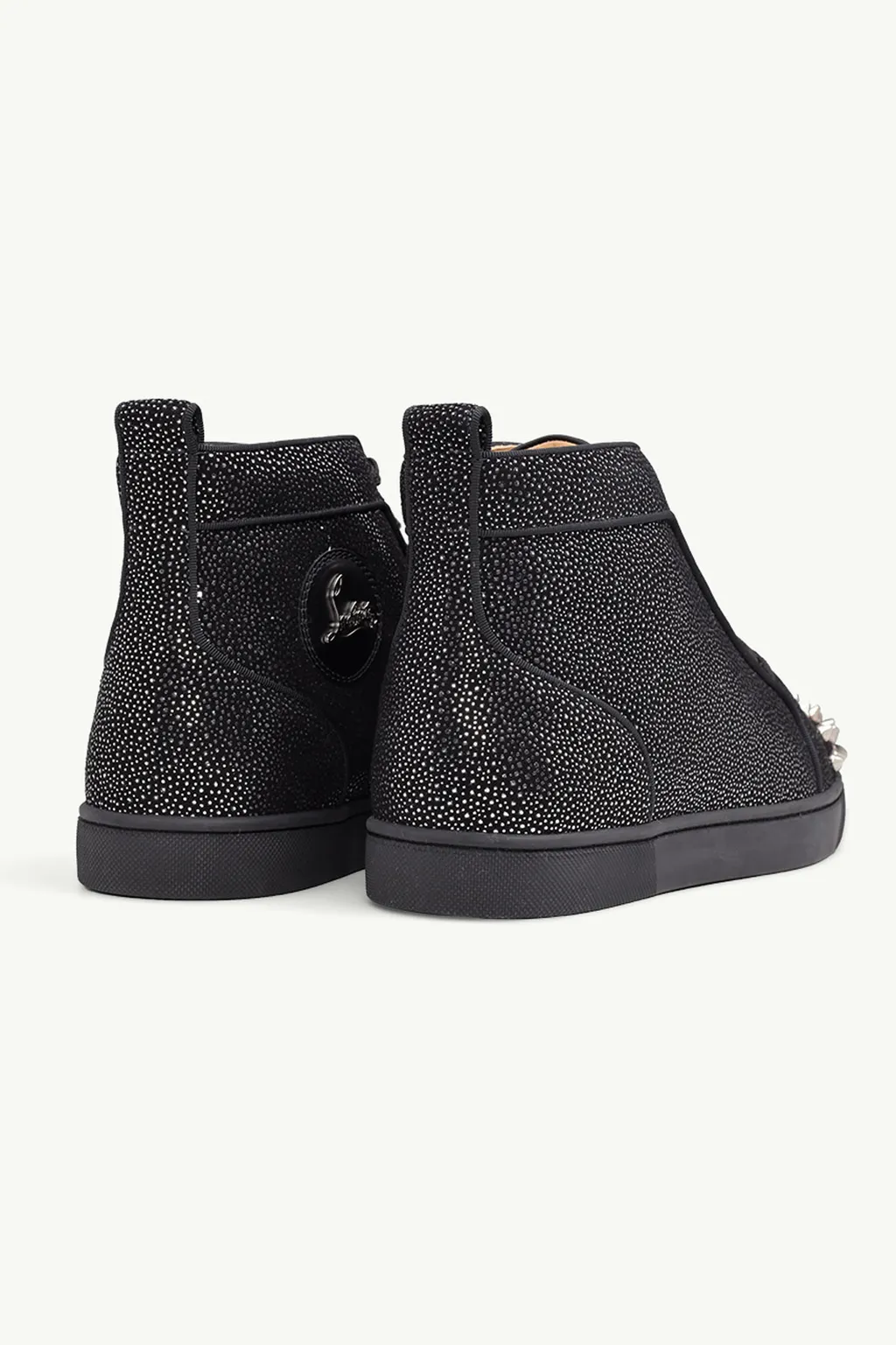 CHRISTIAN LOUBOUTIN Men Lou Spikes Orlato High Top Sneakers in Version Black Creative Leather 2