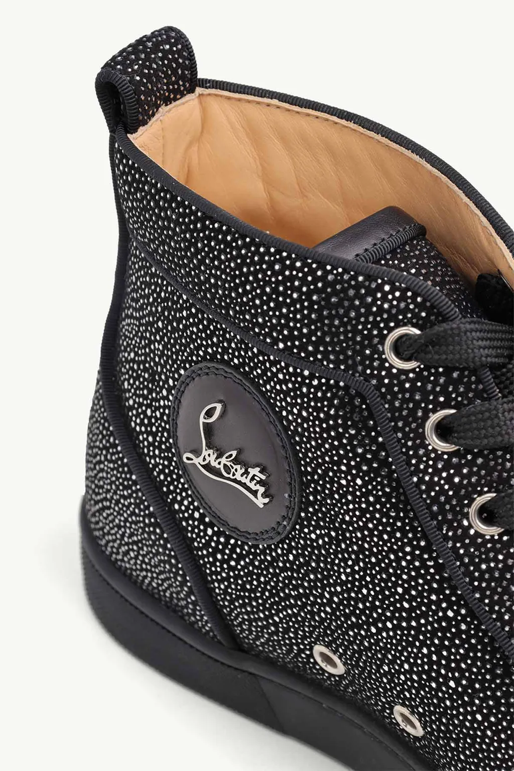CHRISTIAN LOUBOUTIN Men Lou Spikes Orlato High Top Sneakers in Version Black Creative Leather 4