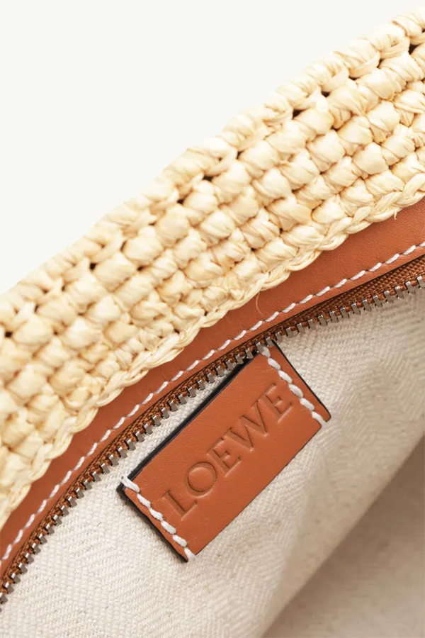 LOEWE Pochette Basket Bag in Natural Raffia/Tan 3
