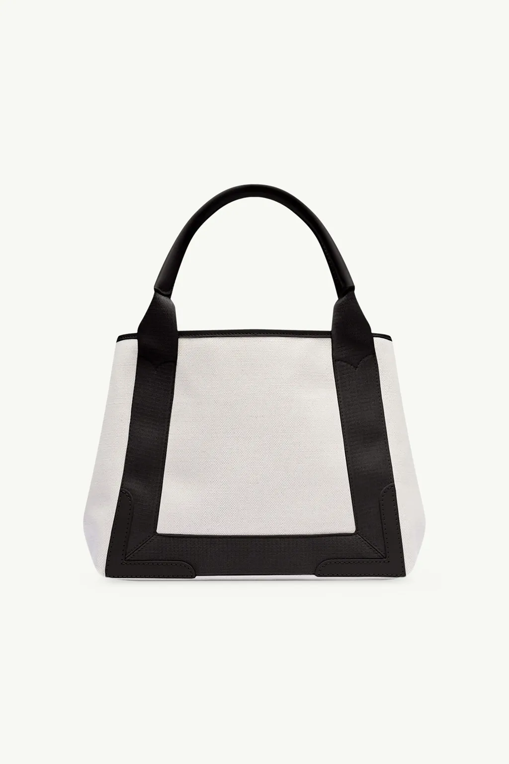 BALENCIAGA Cabas Tote S in White/Black with Logo 1