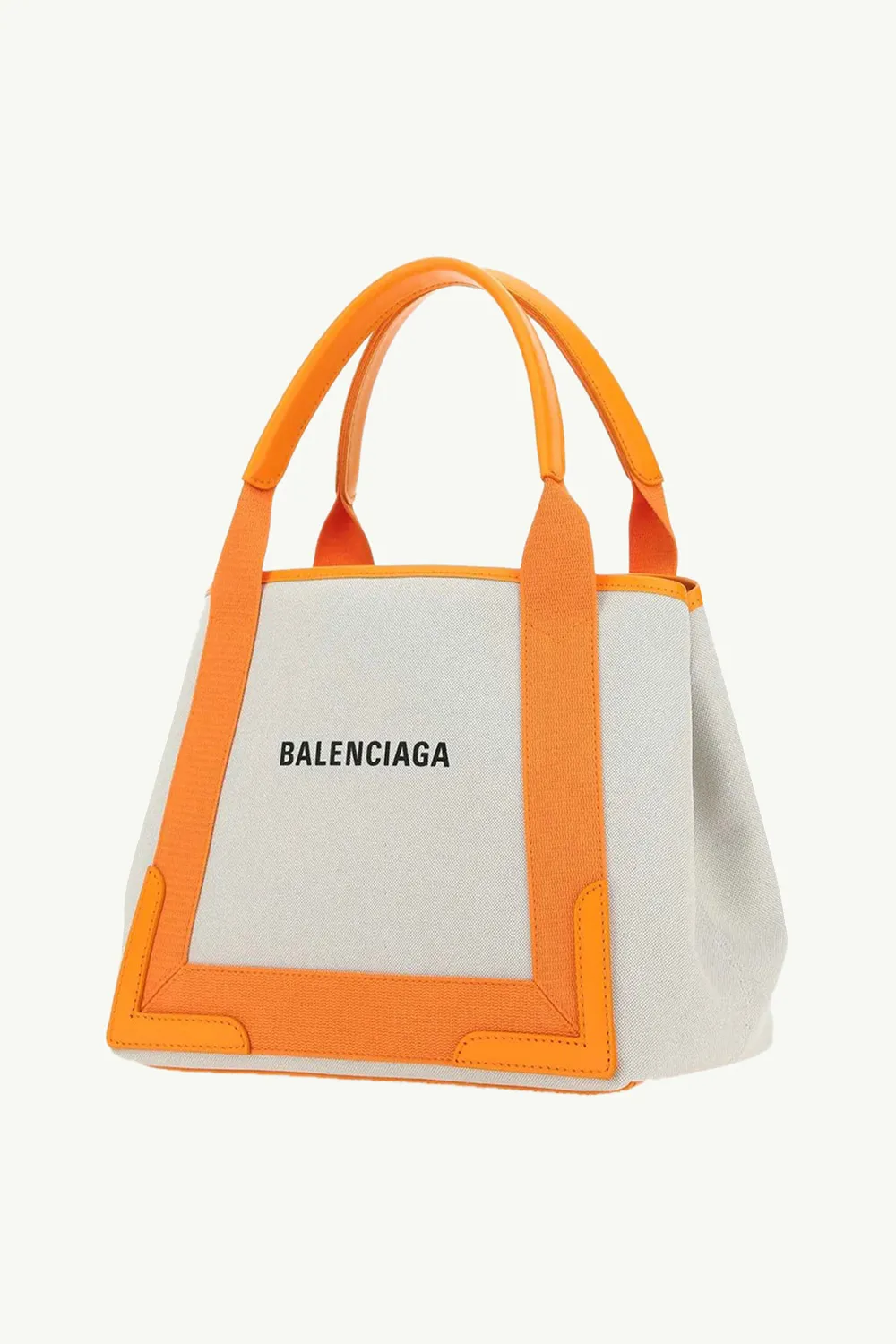 BALENCIAGA Cabas Tote S in Natural/Orange with Logo 3