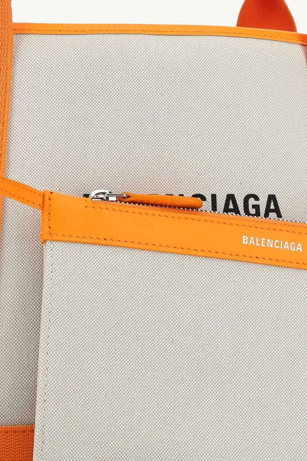 BALENCIAGA Cabas Tote S in Natural/Orange with Logo 4