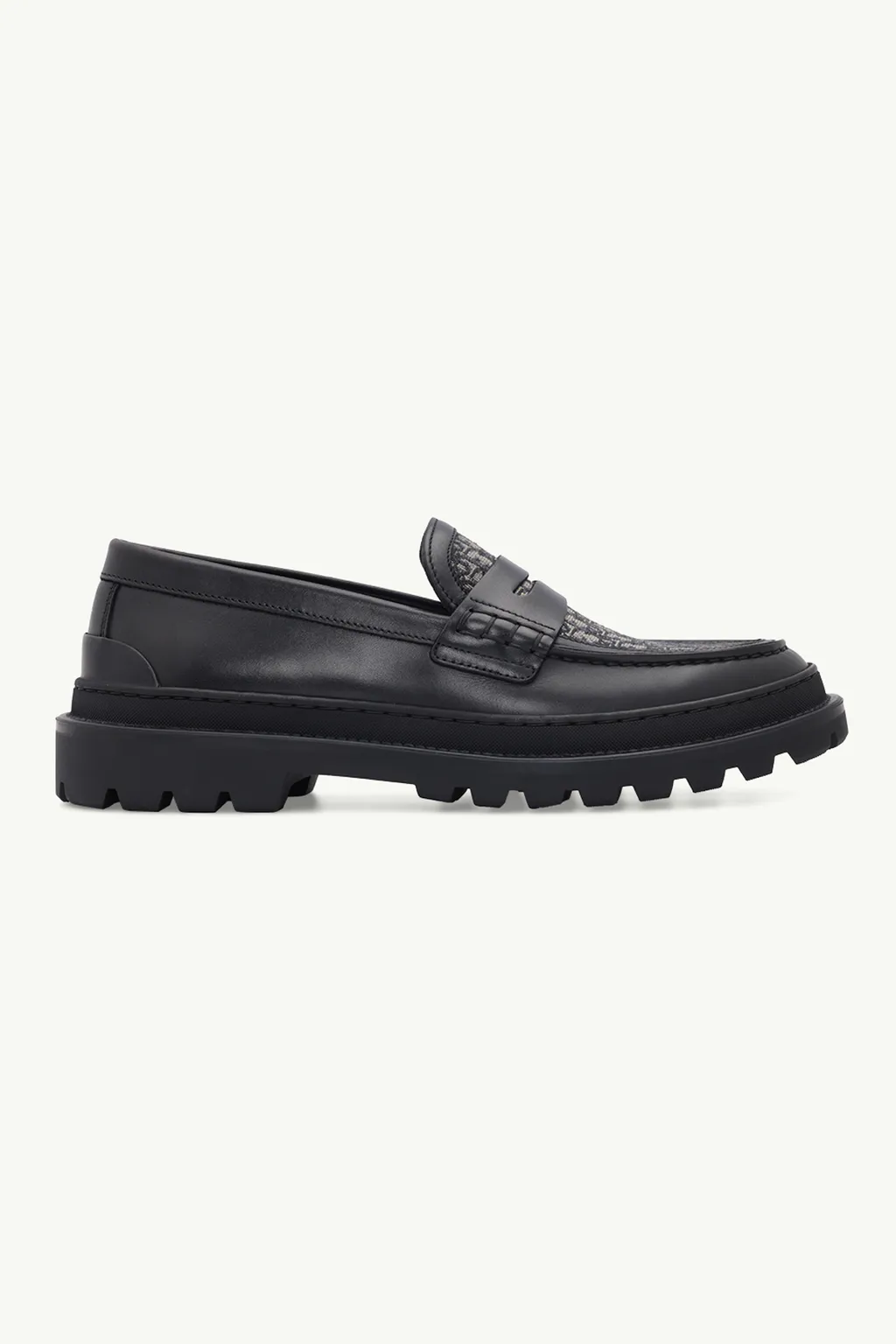 DIOR HOMME Explorer Oblique Loafers in Black Leather x Jacquard 0