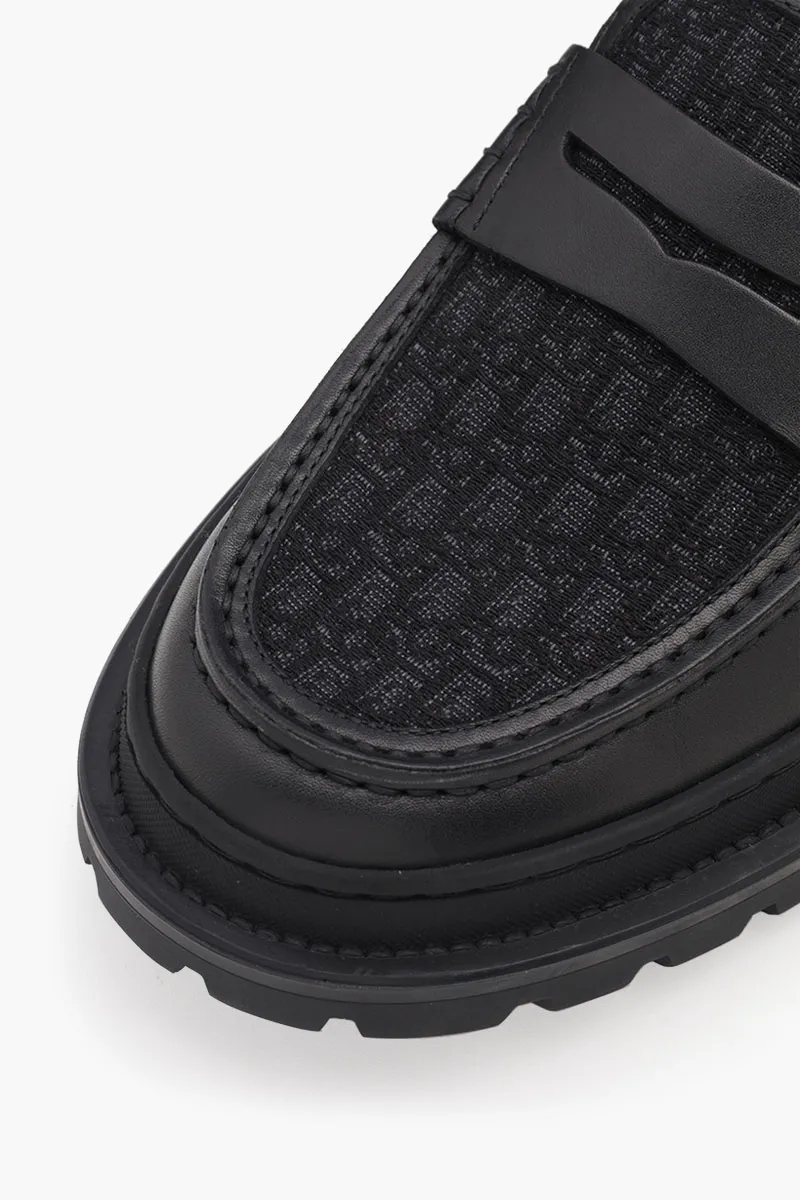 DIOR HOMME Explorer Oblique Loafers in All Black Leather x Jacquard 4