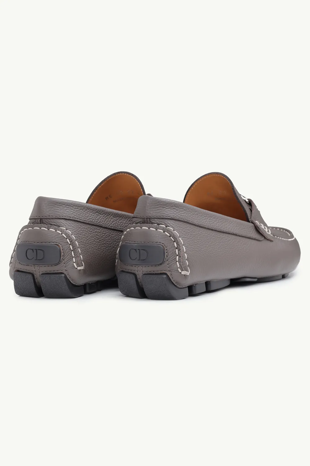DIOR HOMME CD Icon Buckle Loafers in Ebony Grained 2