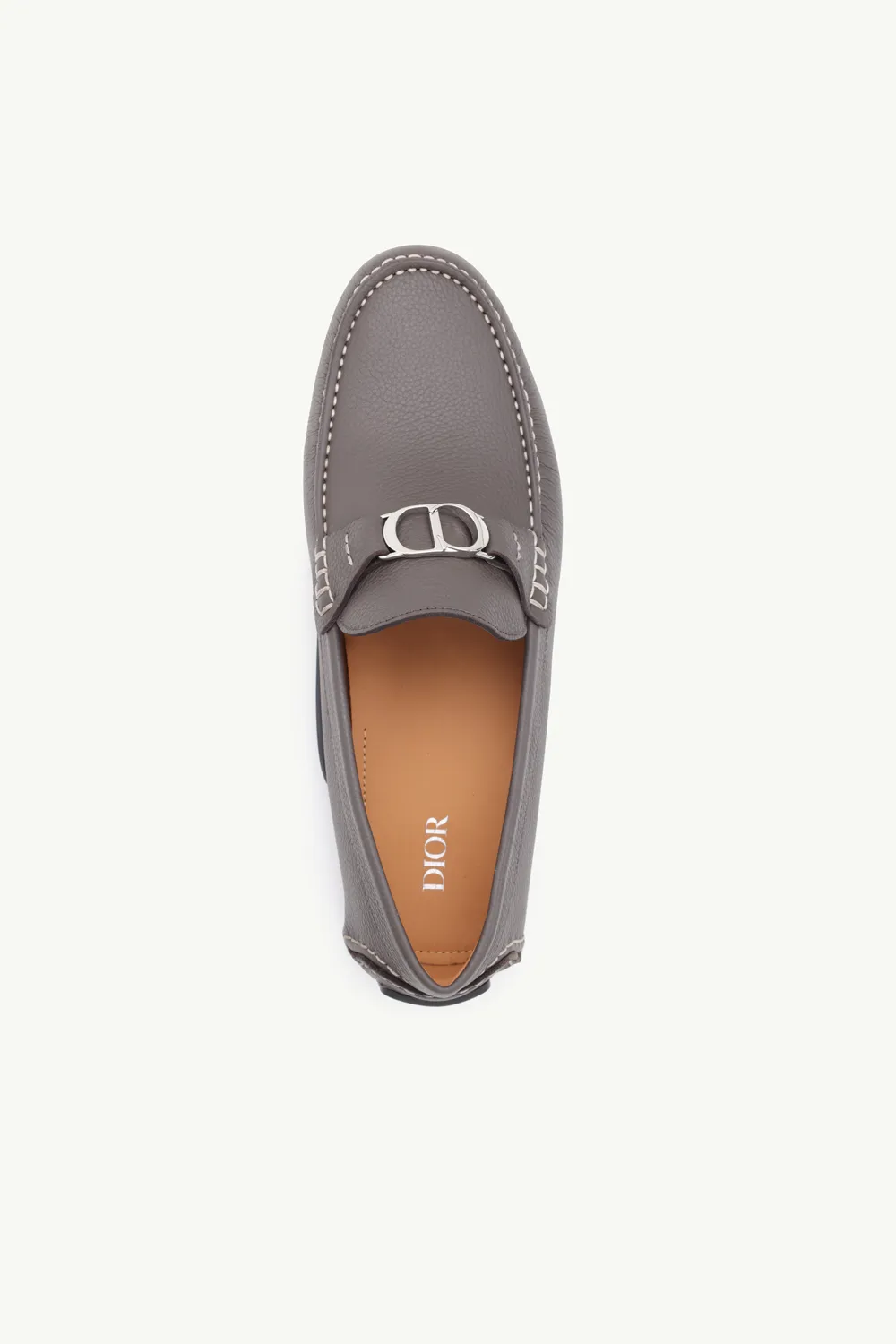 DIOR HOMME CD Icon Buckle Loafers in Ebony Grained 3