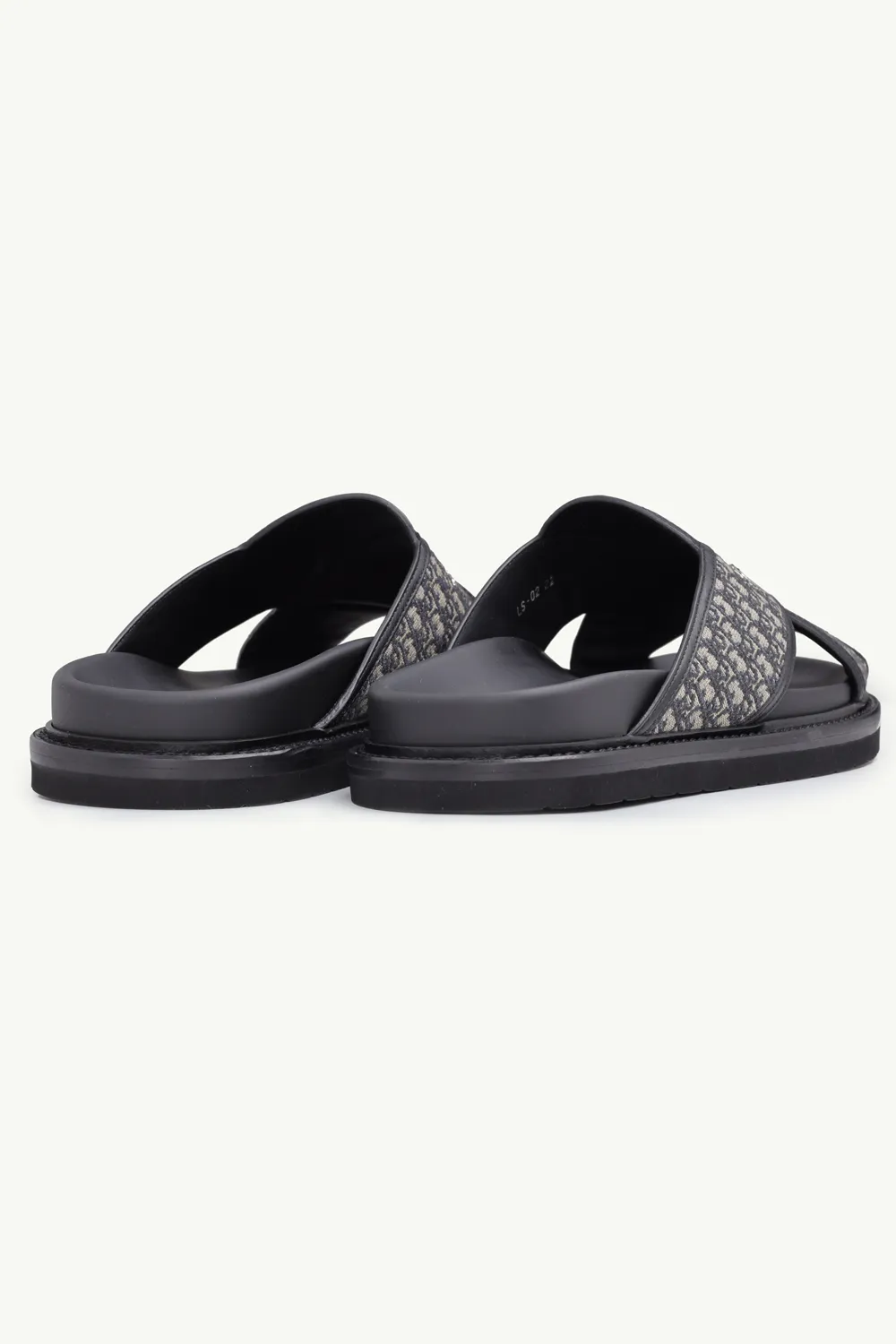 CHRISTIAN DIOR Aqua Oblique Crossover Strap Sandal in Deep Blue Multicolor with CD Icon 2
