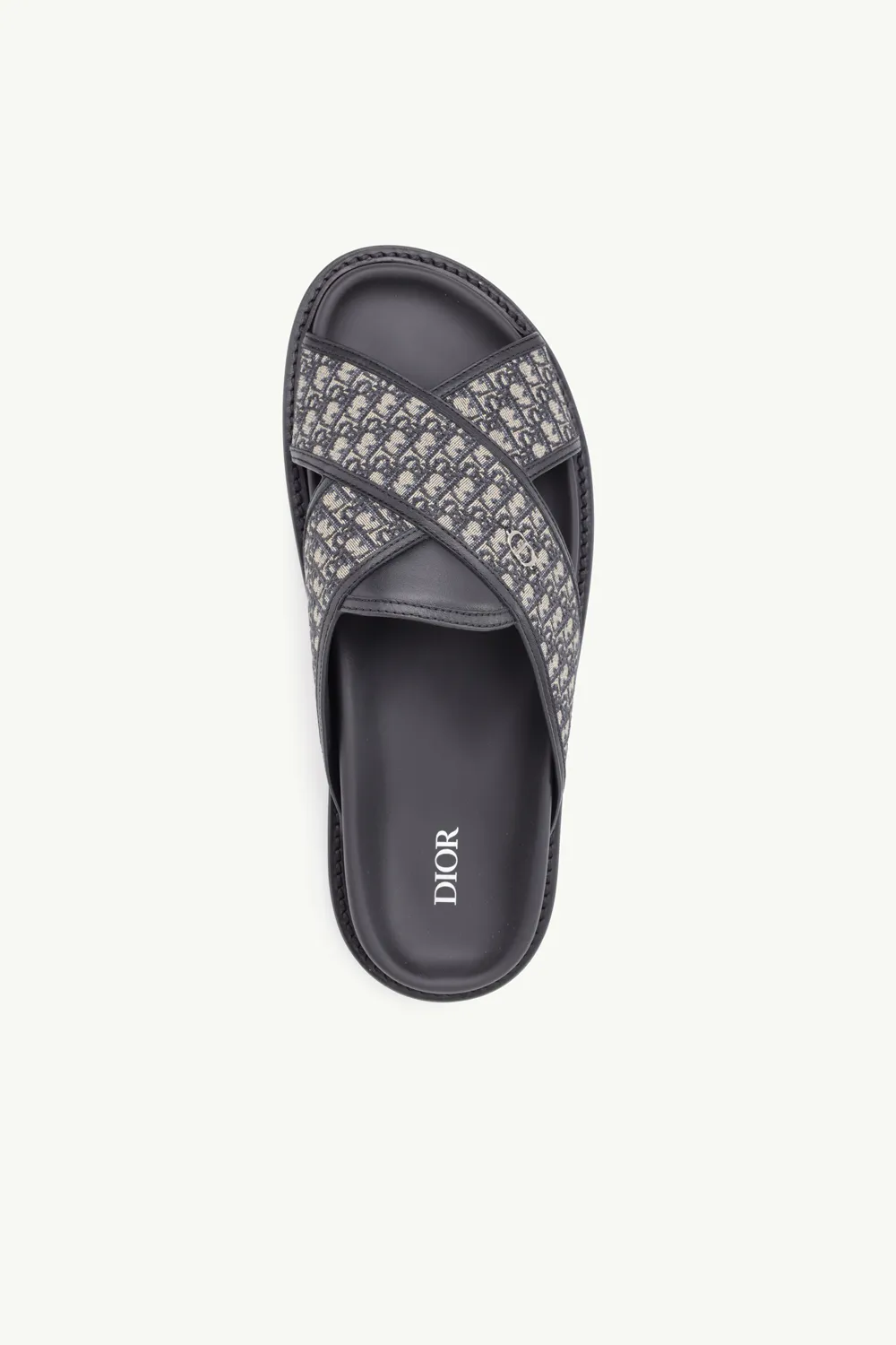 CHRISTIAN DIOR Aqua Oblique Crossover Strap Sandal in Deep Blue Multicolor with CD Icon 3