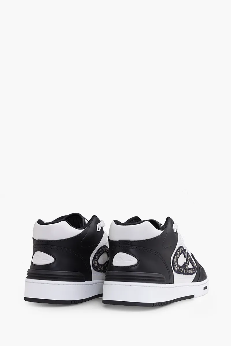DIOR HOMME B57 Mid-Top Sneakers in Black/White Calfskin with Dior Oblique Jacquard! 2