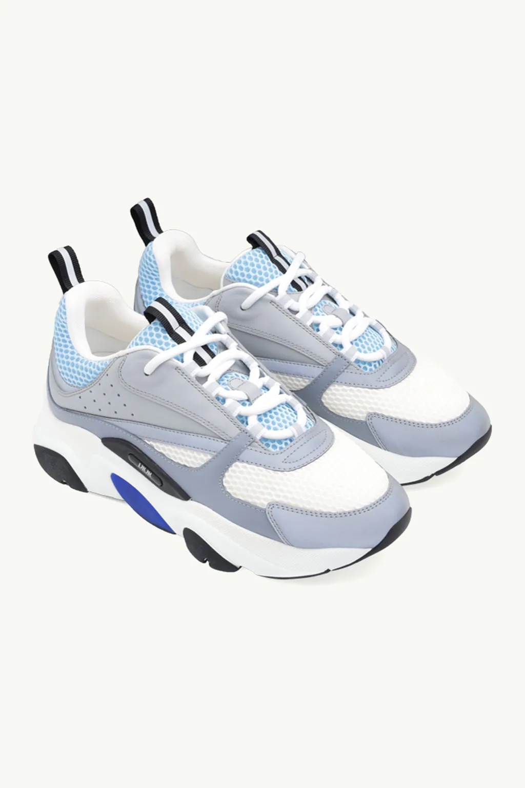 CHRISTIAN DIOR B22 Sneakers in White/Blue/Gray Technical Mesh X Calfskin 1