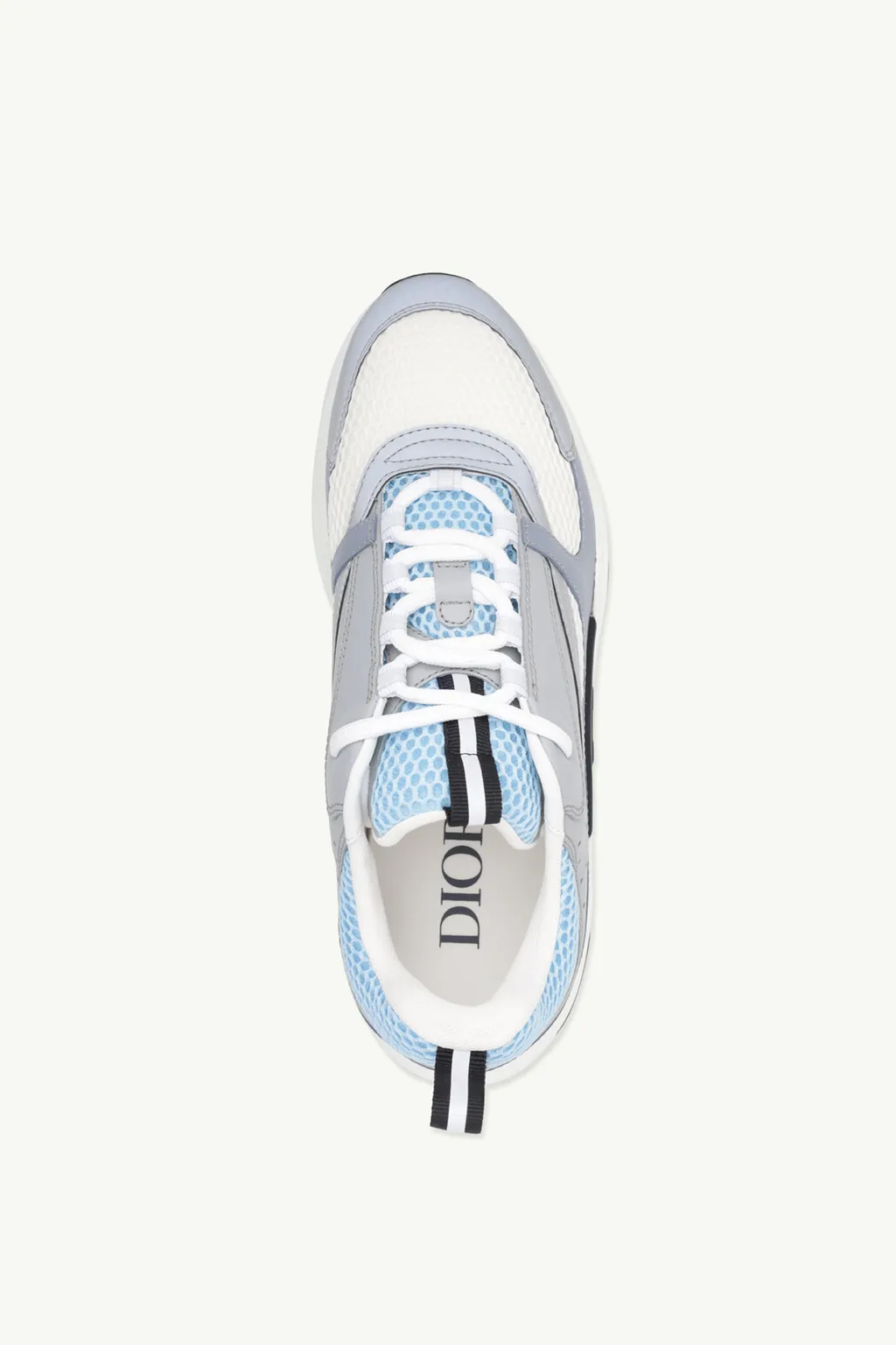 CHRISTIAN DIOR B22 Sneakers in White/Blue/Gray Technical Mesh X Calfskin 3