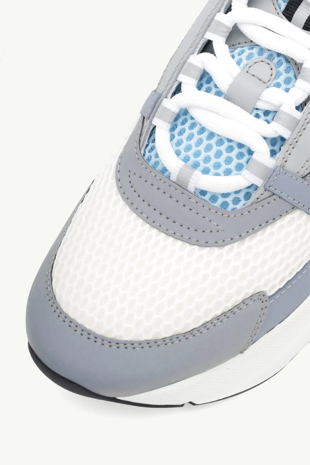 CHRISTIAN DIOR B22 Sneakers in White/Blue/Gray Technical Mesh X Calfskin 4