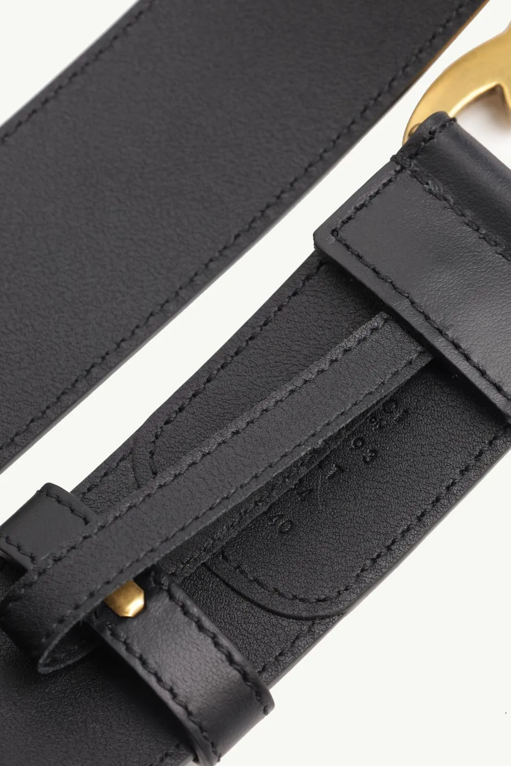 GUCCI GG Supreme Belt 4cm in Beige/Black Leather with Double G Buckle GHW 3