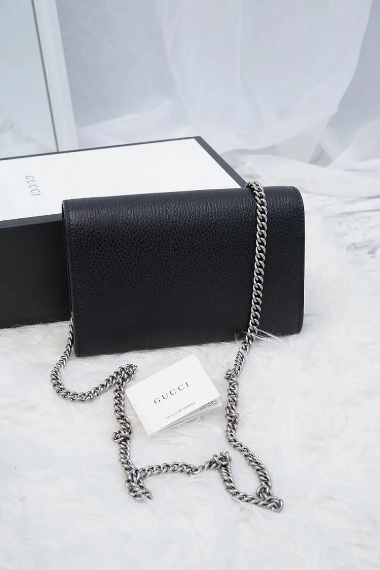 GUCCI Mini Dionysus Wallet on Chain in Black 2