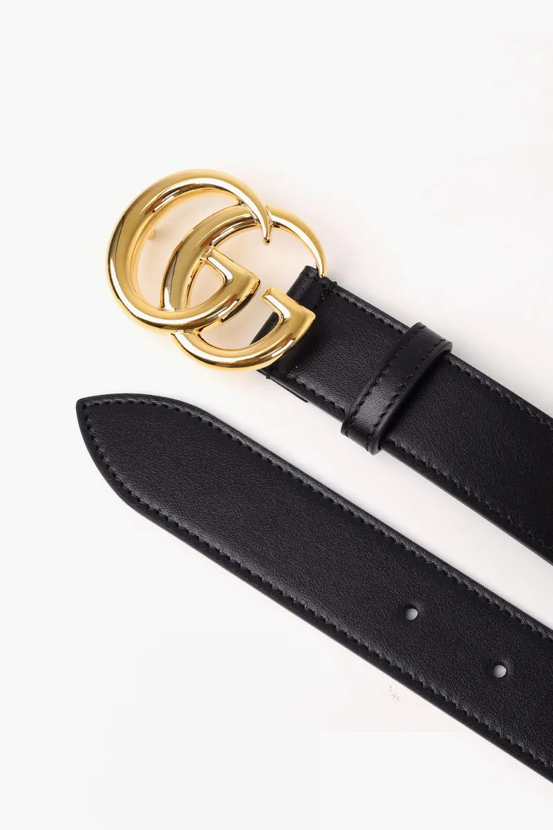 GUCCI GG Marmont Belt 3cm in Black  GHW with Shiny Buckle  3
