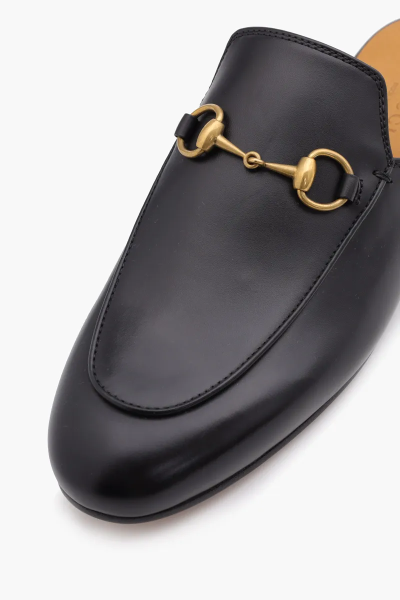 GUCCI Women Princetown Leather Slippers in Black 4