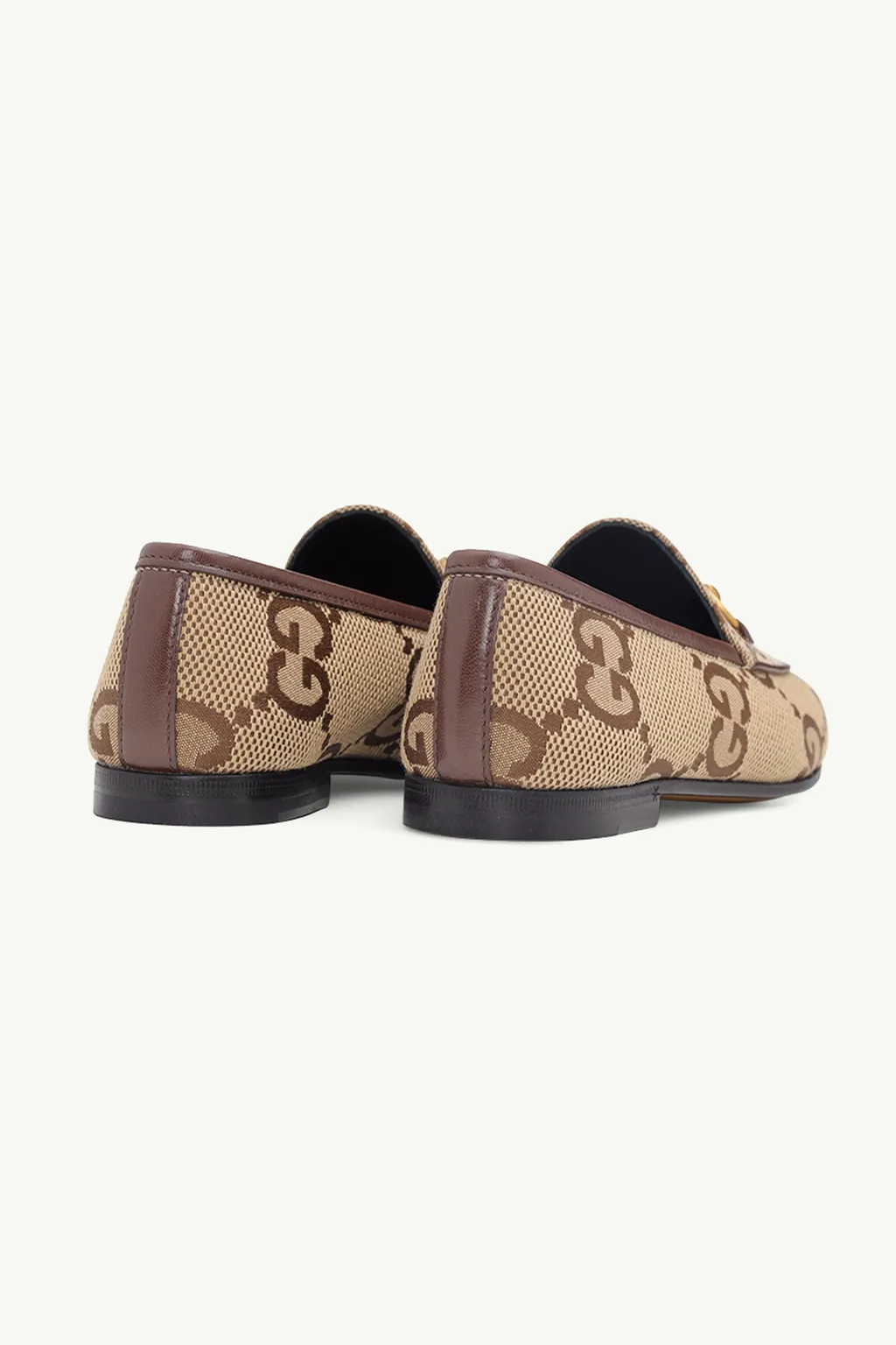 GUCCI Women Maxi GG Jordaan Loafers in Camel/Ebony Canvas 2